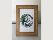 Sailing ship finished cross stitch outlet picture by Olena Polyakova