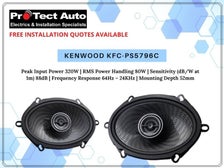 Christchurch City, Canterbury Closes: Sun, 3 Aug Kenwood KFC-PS5796C 5&quot;x7&quot; Custom Fit 3-way 2-Speaker System. $10.00 shipping nationwide Expected delivery in 4-5 business days Buy Now $130.00  			