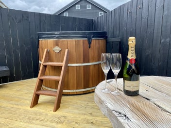 Home away from home with a hot tub