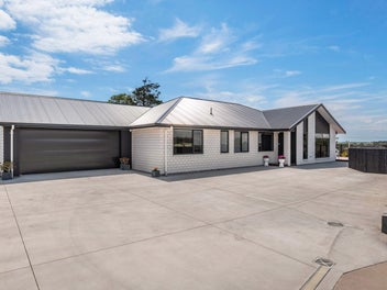 Architectural elegance with mountain vistas