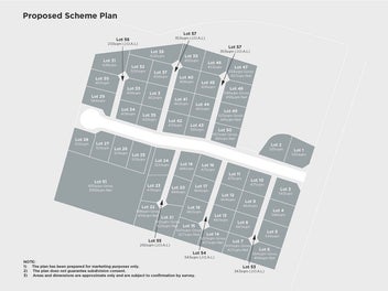 3.49 hectares with a proposed scheme plan