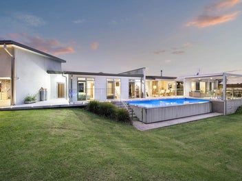 Architectural elegance with panoramic water views