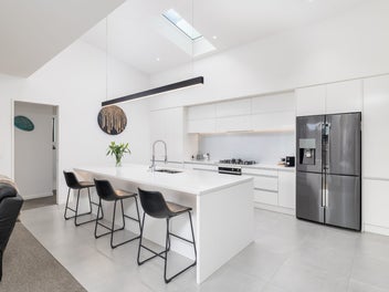 Four Car Garage and Contemporary Design