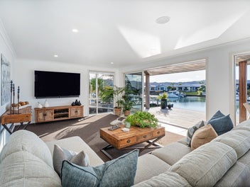 North facing canal front home