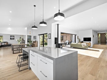 Scandinavian style family home with swim-spa