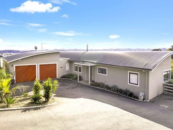 Stylish living with scenic view