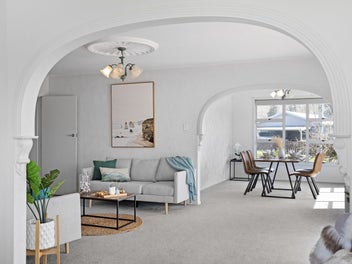 Family living with triple garaging