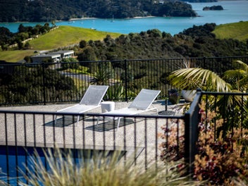 Panoramic coastal views with pool side luxury.