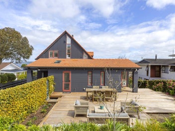 Architecturally designed home with lake views