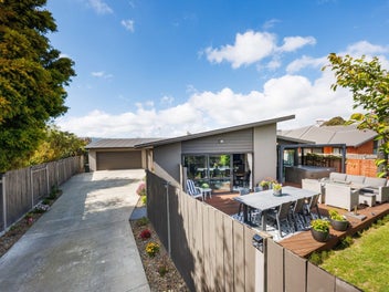 Modern family living with rural views