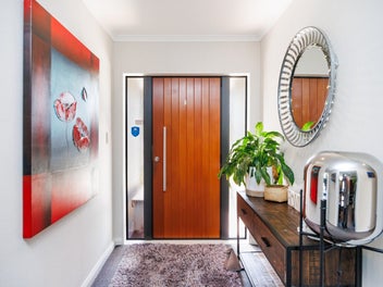 Modern family living with rural views