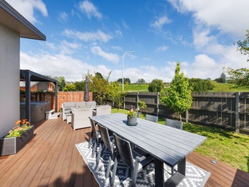 Modern family living with rural views