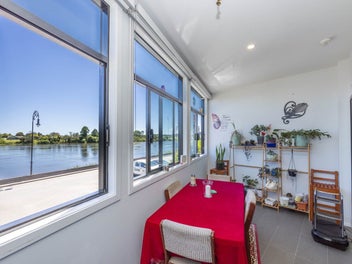 Enjoy river views from your modern retreat