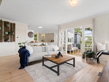 Elevated Coastal Bach with Iconic Views