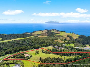 Spacious home with stunning sea views on 8 acres.