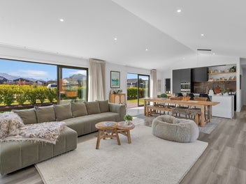 Modern family living with stunning mountain views