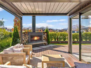 Modern family living with stunning mountain views