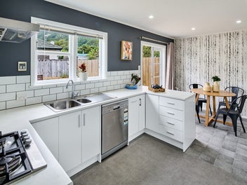 Sunny family living with great outdoor space