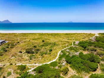 The beach is out the gate