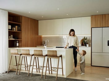 Sleek rear townhouse w carpark