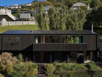 Modernist hillside home above Lyttelton harbour