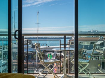 Waterfront one-bedroom with car park