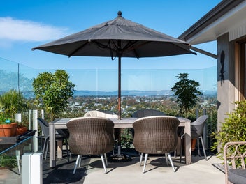 Elevated family living with spectacular views