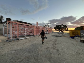 Waterfront home, now under construction