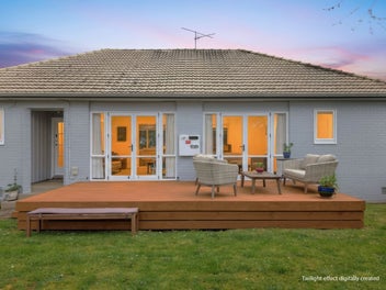 Sunlit Living with a Deck to Enjoy