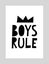 Boys Rule by Mini Learners Nursery Art Print Carousel 1