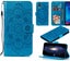 Iphone X / XS (5.8") PU leather wallet case embossed Mandala pattern (blue) Carousel 1