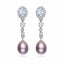 925 Sterling Silver Crystal Pearl Earrings "Alice" (Grape) Carousel 7