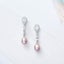 925 Sterling Silver Crystal Pearl Earrings "Alice" (Grape) Carousel 4