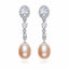 925 Sterling Silver Crystal Pearl Earrings "Alice" (Peach) Carousel 4