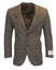 Men's Herringbone Overcheck Blazer - Scottish Harris Tweed - Clinton Brown - 52 Carousel 1
