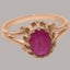 9ct Rose Gold Natural Ruby Womens Promise Ring Carousel 3