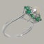 Real Solid 9ct White Gold Pearl & Emerald Womens Cluster Ring - Size N 1/2 Carousel 2