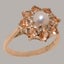 9ct Rose Gold Cultured Pearl & Citrine ring Womens Cluster Ring Size Y 1/2 Carousel 1