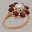 9ct Rose Gold Cultured Pearl & Garnet ring Womens Cluster Ring - Size Y 1/2 Carousel 1