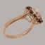 9ct Rose Gold Cultured Pearl & Garnet ring Womens Cluster Ring - Size Y 1/2 Carousel 2