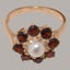 9ct Rose Gold Cultured Pearl & Garnet ring Womens Cluster Ring - Size Y 1/2 Carousel 4