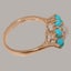 9ct Rose Gold Cultured Pearl & Turquoise ring Womens Cluster Ring - Size Y 1/2 Carousel 3