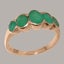 9ct Rose Gold Emerald ring Womens Band Ring Carousel 1