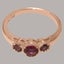 Rose Gold Natural Pink Tourmaline Womens Trilogy Ring - Full 9ct UK Hallmark Carousel 5