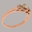 Rose Gold Natural Opal & Peridot Womens Trilogy Ring - Full 9ct UK Hallmark Carousel 3