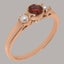 Rose Gold Natural Garnet & Pearl Womens Trilogy Ring - Full 9ct UK Hallmark Carousel 1