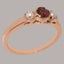 Rose Gold Natural Garnet & Pearl Womens Trilogy Ring - Full 9ct UK Hallmark Carousel 2