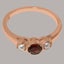 Rose Gold Natural Garnet & Pearl Womens Trilogy Ring - Full 9ct UK Hallmark Carousel 5