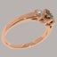 Rose Gold Natural Emerald & Pearl Womens Trilogy Ring - Full 9ct UK Hallmark Carousel 3