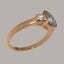 Rose Gold Natural Aquamarine & CZ Womens Trilogy Ring - Full 9ct UK Hallmark Carousel 2